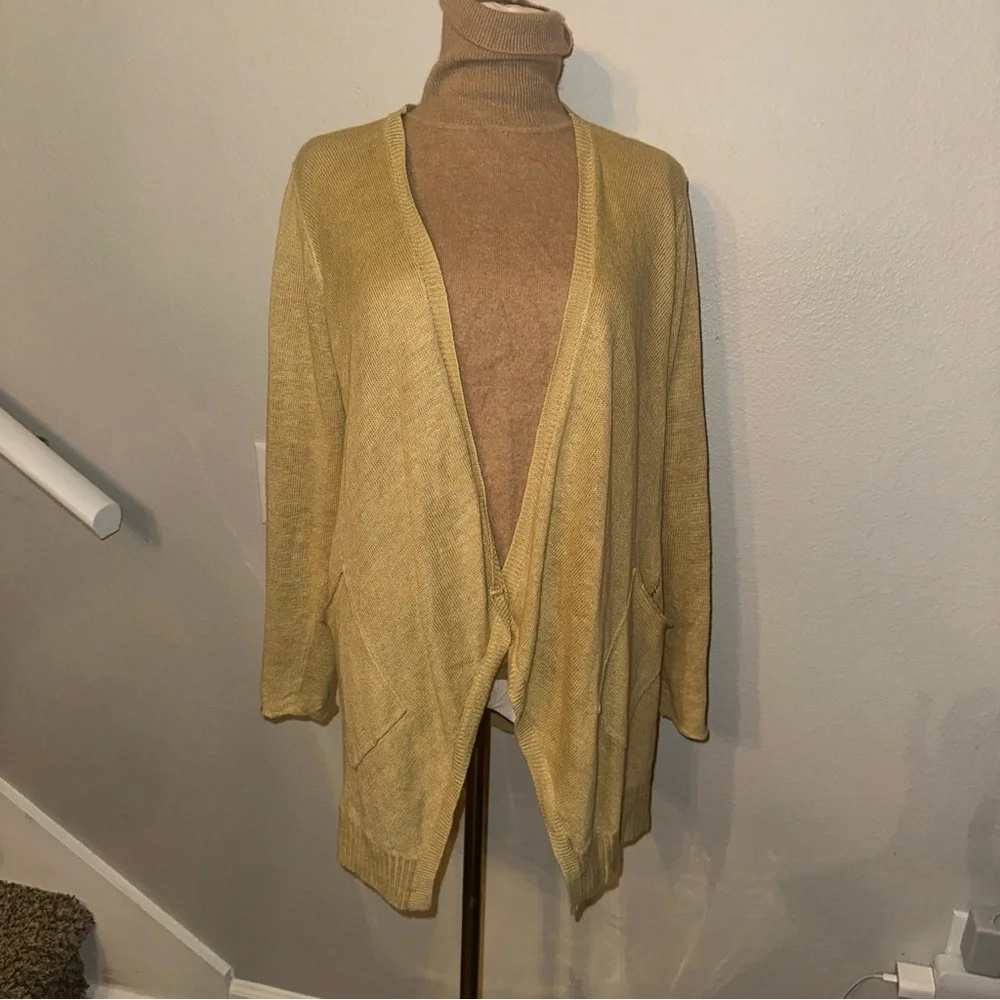 Eileen Fisher XS linen Open-Front Cardigan